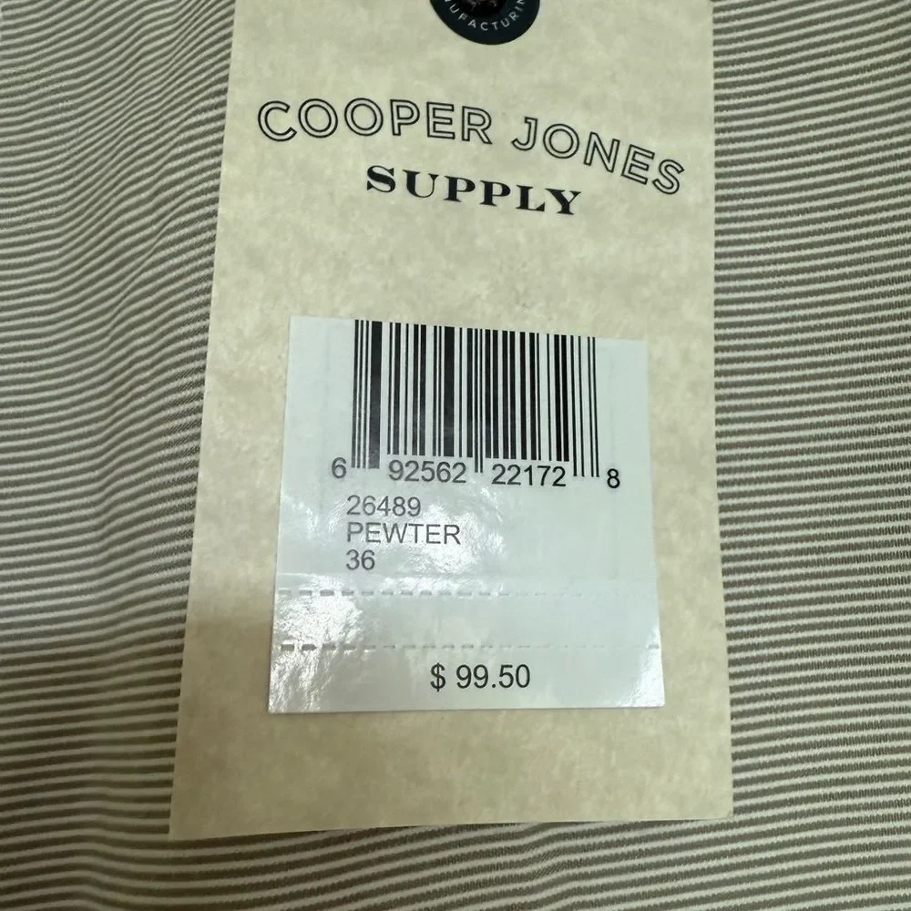 Cooper Jones Supply NWT W36 Men's Gray Pin Stripe Shorts. Beach Wedding Warm.